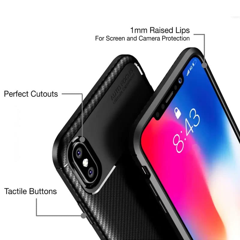 Carbon beskyttelses cover til iPhone XR