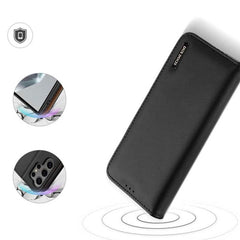 Dux Ducis Hivo læder flop cover med RFID til Samsung S24 Ultra - Sort