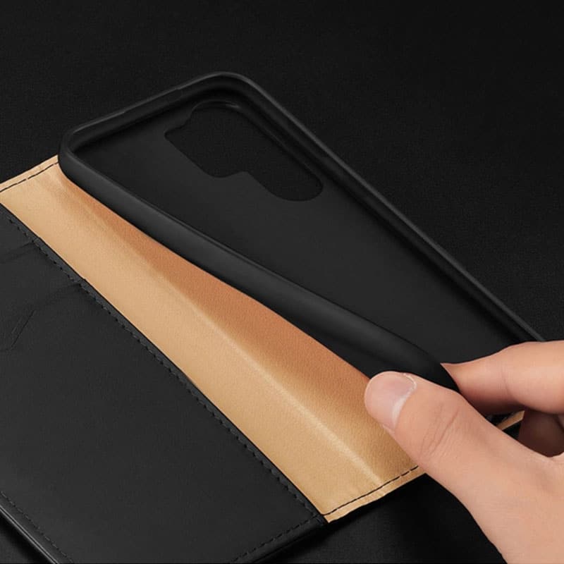 Dux Ducis Hivo læder flop cover med RFID til Samsung S24 Ultra - Sort
