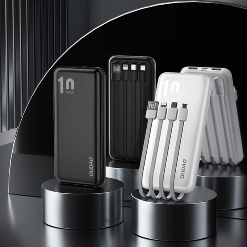 Dudao 10000mAh powerbank med USB-C / lightning kabel (10W) (K6Pro)