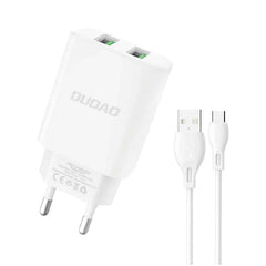 Dudao 12W hurtig oplader med USB-C kabel - reFix.dk