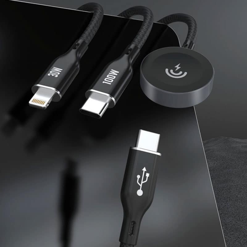 Dudao 3 i 1 opladerkabel til iPhone, iPad og Apple Watch