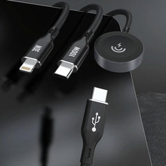 Dudao 3 i 1 opladerkabel til iPhone, iPad og Apple Watch