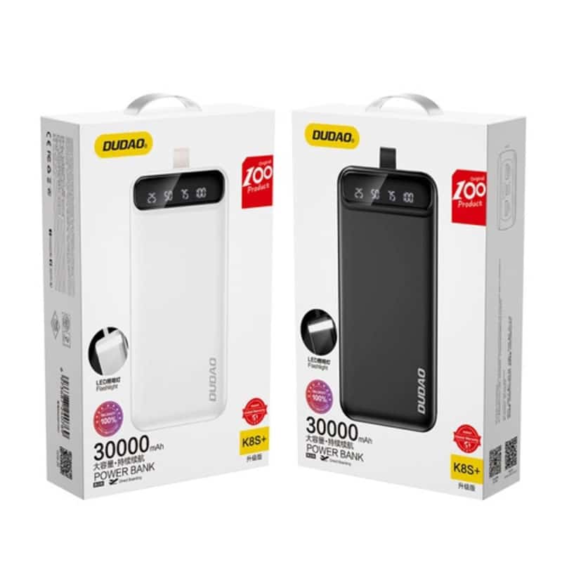 Dudao 30000mAh powerbank med 2 x USB / USB-C (10W) (K8s+)