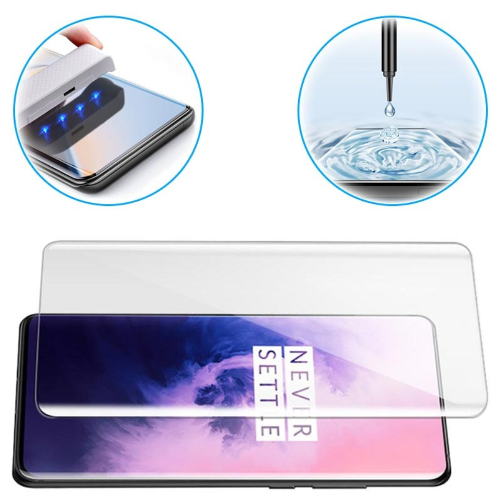 Full cover curved UV skærmbeskyttelse til OnePlus 7T / 7T Pro - 2 - reFix.dk