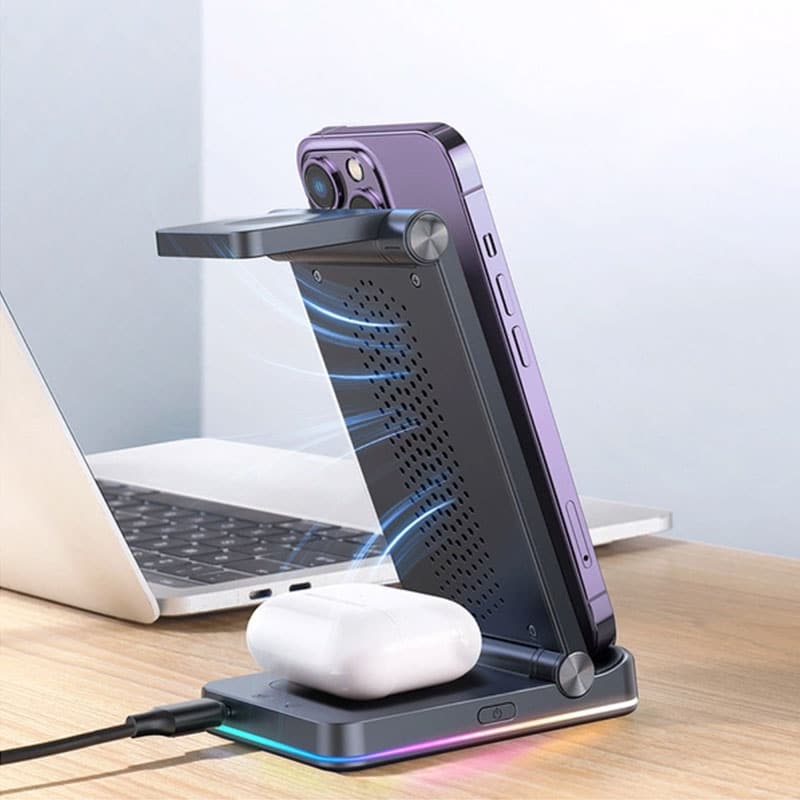 Joyroom 15W 3i1 trådløs oplader til Apple enheder