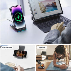 Joyroom 15W 3i1 trådløs oplader til Apple enheder - 3 - reFix.dk