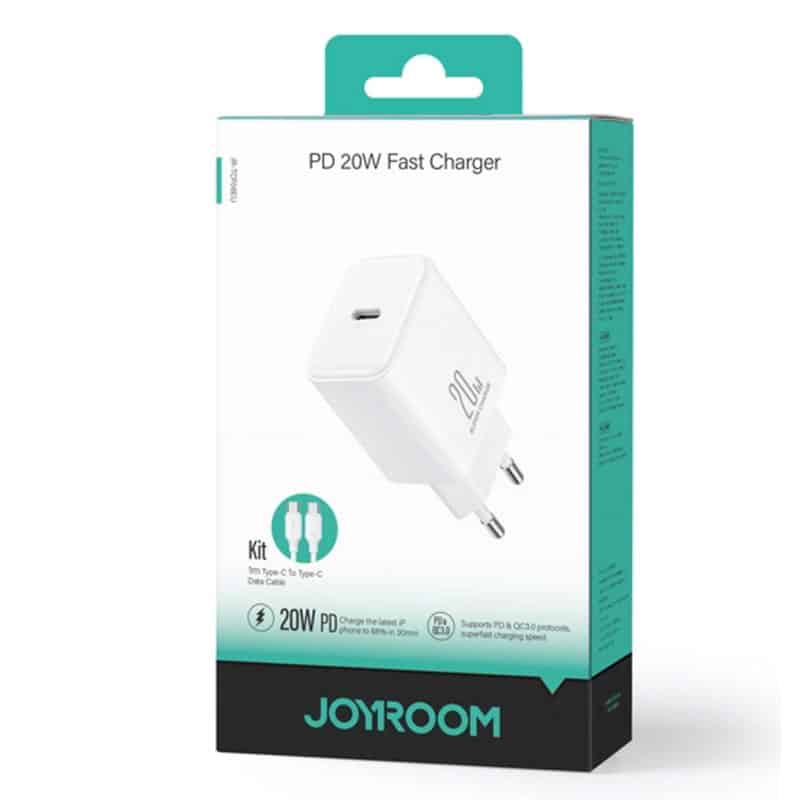 Joyroom USB-C PD 20W oplader med USB-C kabel (1m) - 4 - reFix.dk