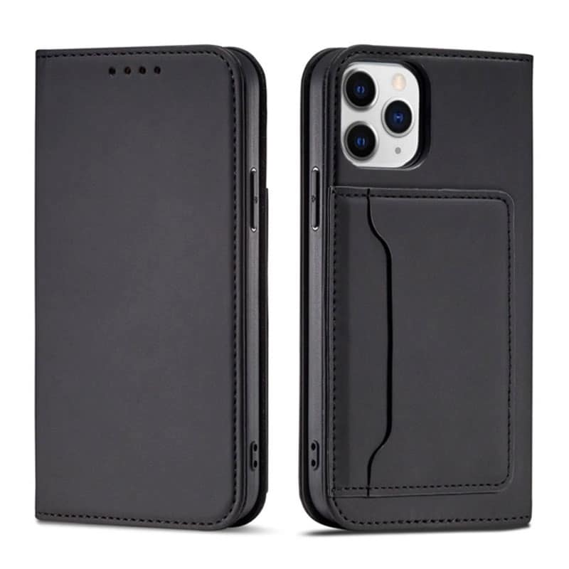 Læder flip cover med kortholder til iPhone 12 Pro - reFix.dk