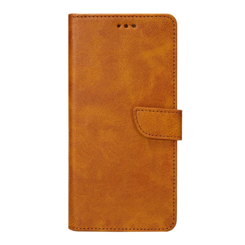 Læder flip cover til iPhone 15 Tan - reFix.dk