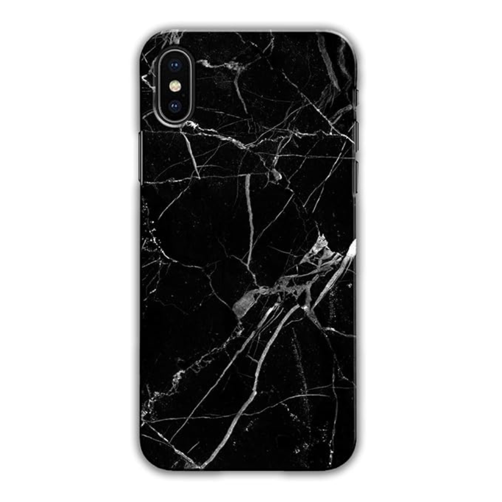 Marble cover til iPhone X / XS - sort marble - reFix.dk
