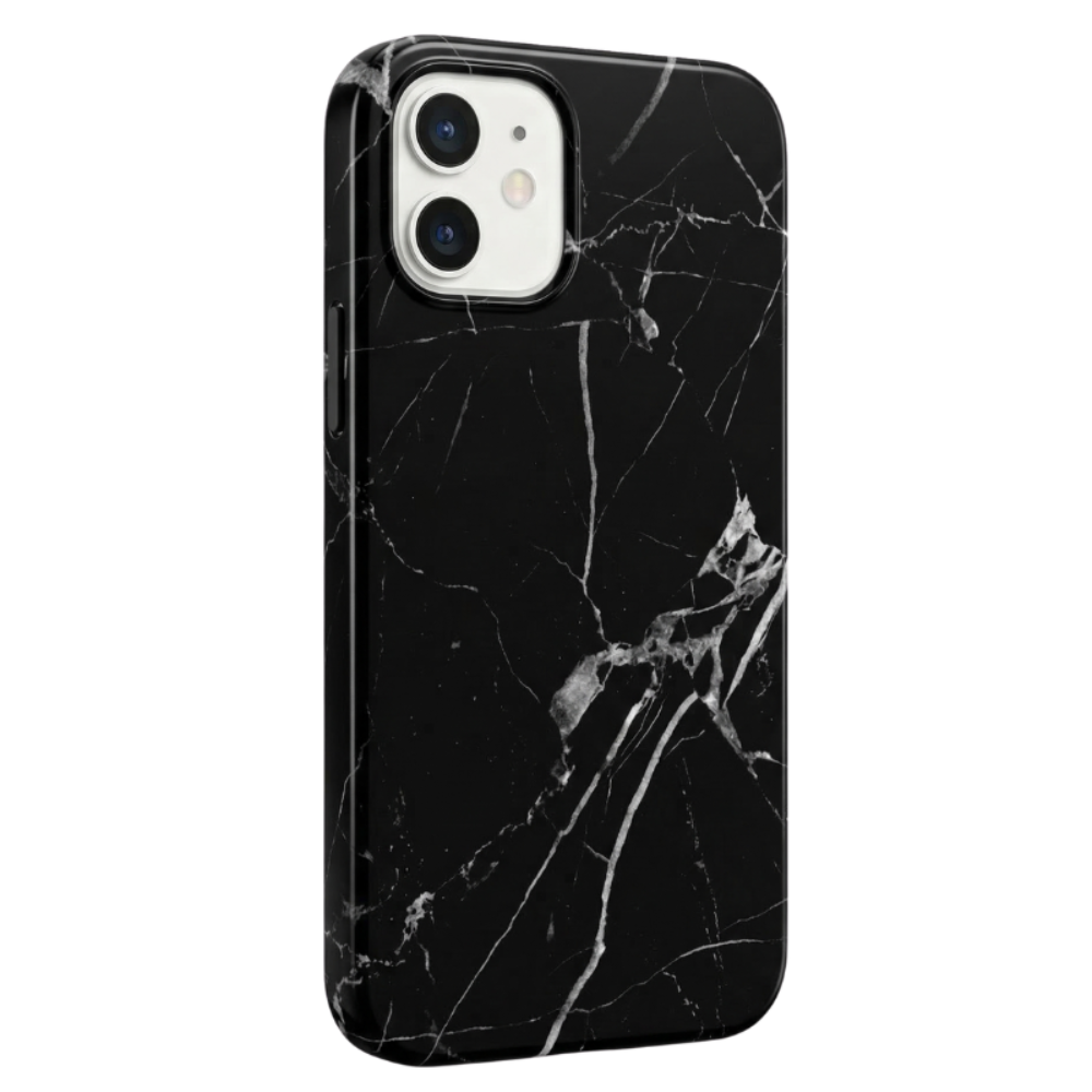 Marble cover til iPhone 11 - sort marble - reFix.dk