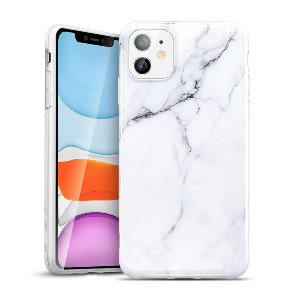 Marble cover til iPhone 12 mini - Hvid marble - reFix.dk