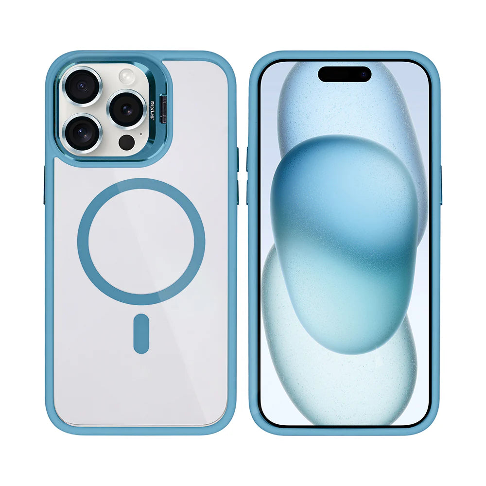 Premium Clear Case med MagSafe til iPhone 15 Pro Max - Lyseblå - reFix.dk 