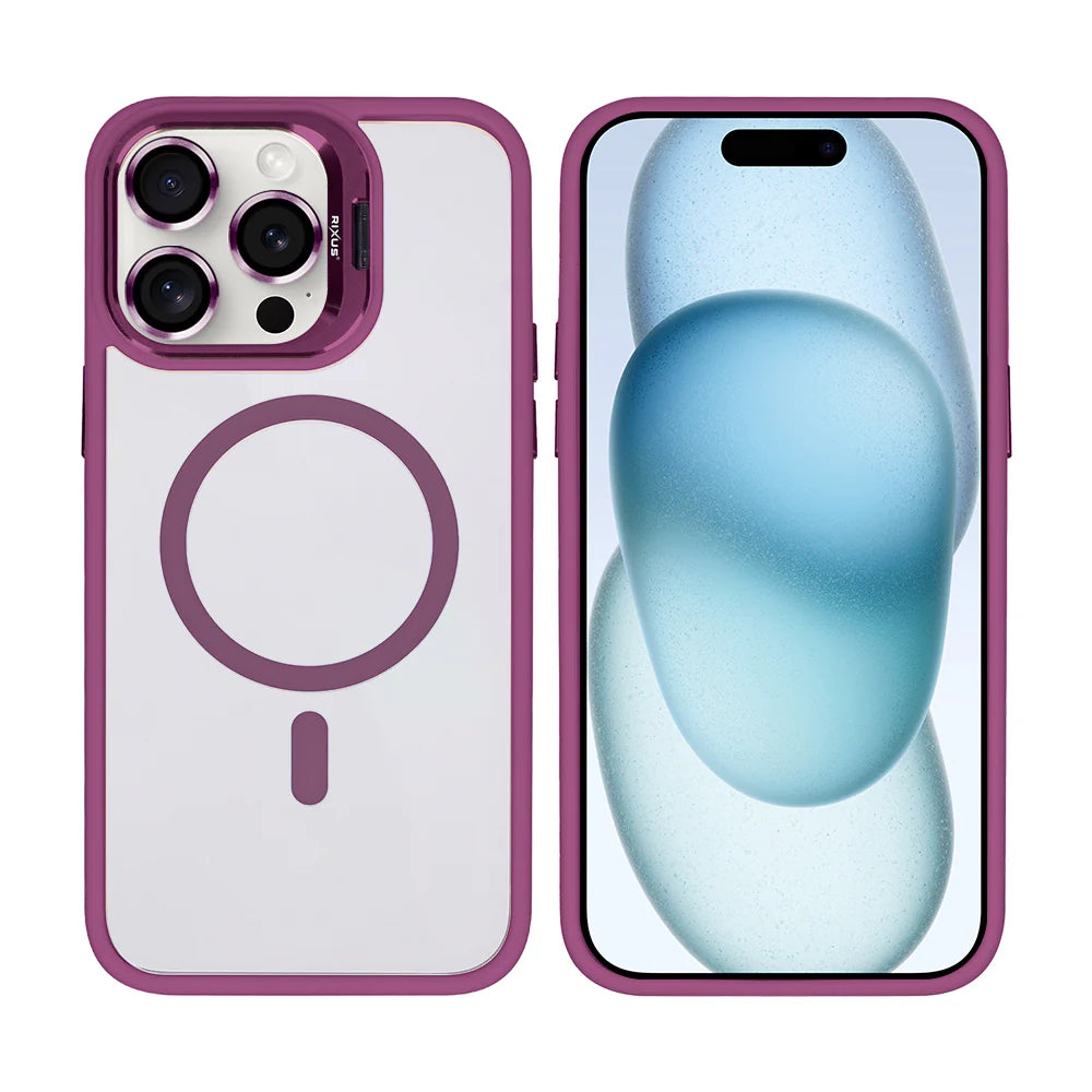 Premium Clear Case med MagSafe til iPhone 15 Pro Max - Mørkepink - reFix.dk