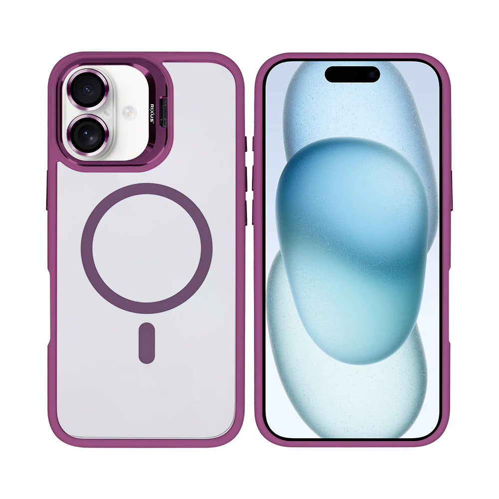 Premium Clear Case med MagSafe til iPhone 16 Plus - Mørkepink - reFix.dk