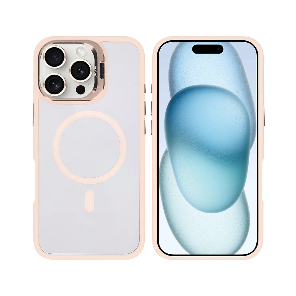 Premium clear case til iPhone 16 Pro Max - lyserød - reFix.dk