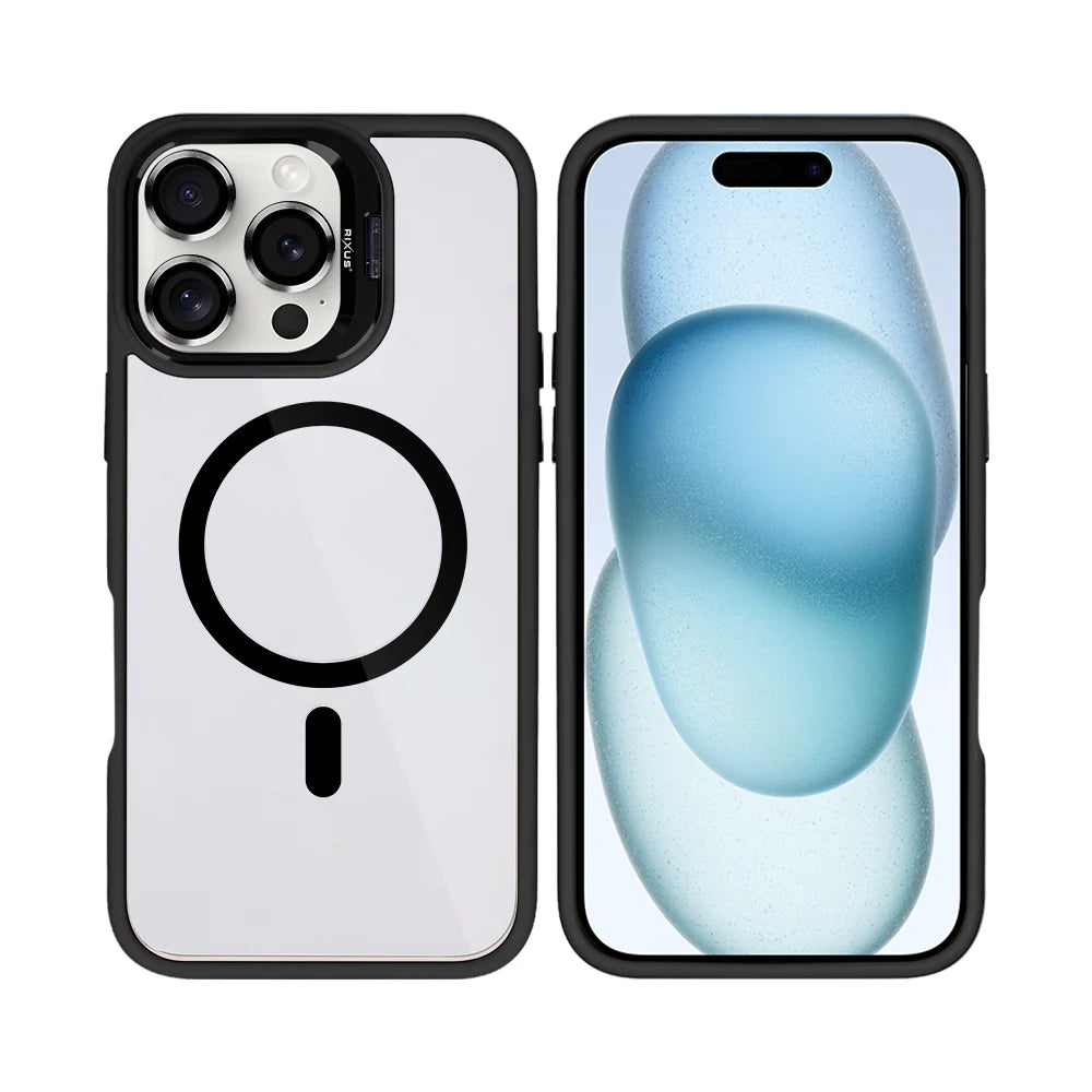 Premium clear case til iPhone 16 Pro Max - sort - reFix.dk