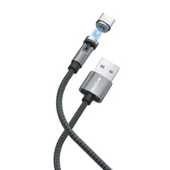 Rixus 3 i 1 magnetisk oplader kabel sort - reFix.dk