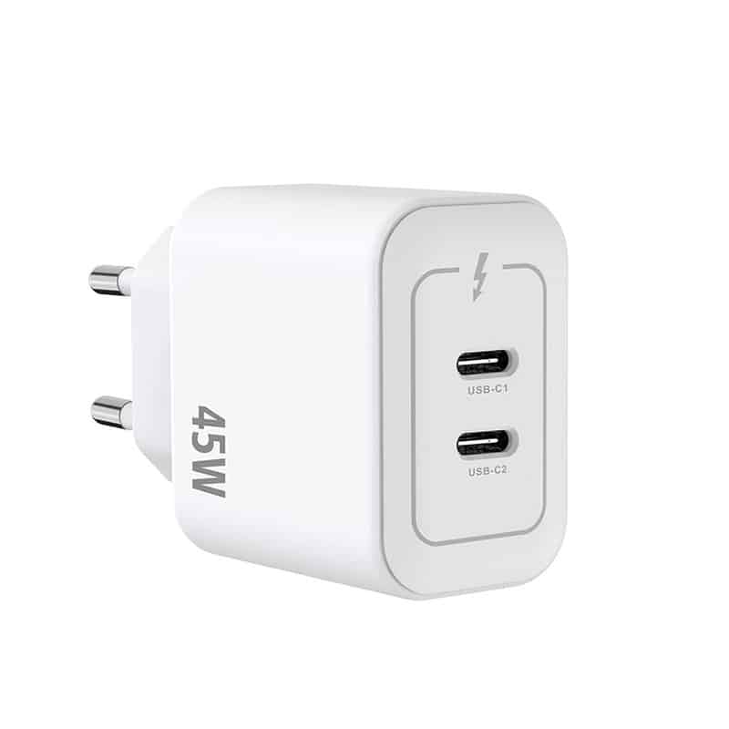 Rixus 45W dobbelt USB-C strømforsyning
