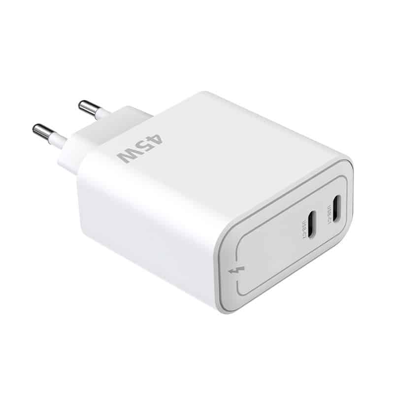 Rixus 45W dobbelt USB-C strømforsyning