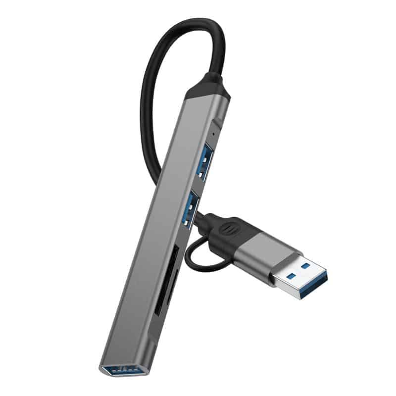 Rixus USB-C 2-i-1 Hub MultiPort adapter - 1 - reFix.dk