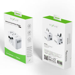 Rixus Universal Rejse Adapter med USB-C / USB-A