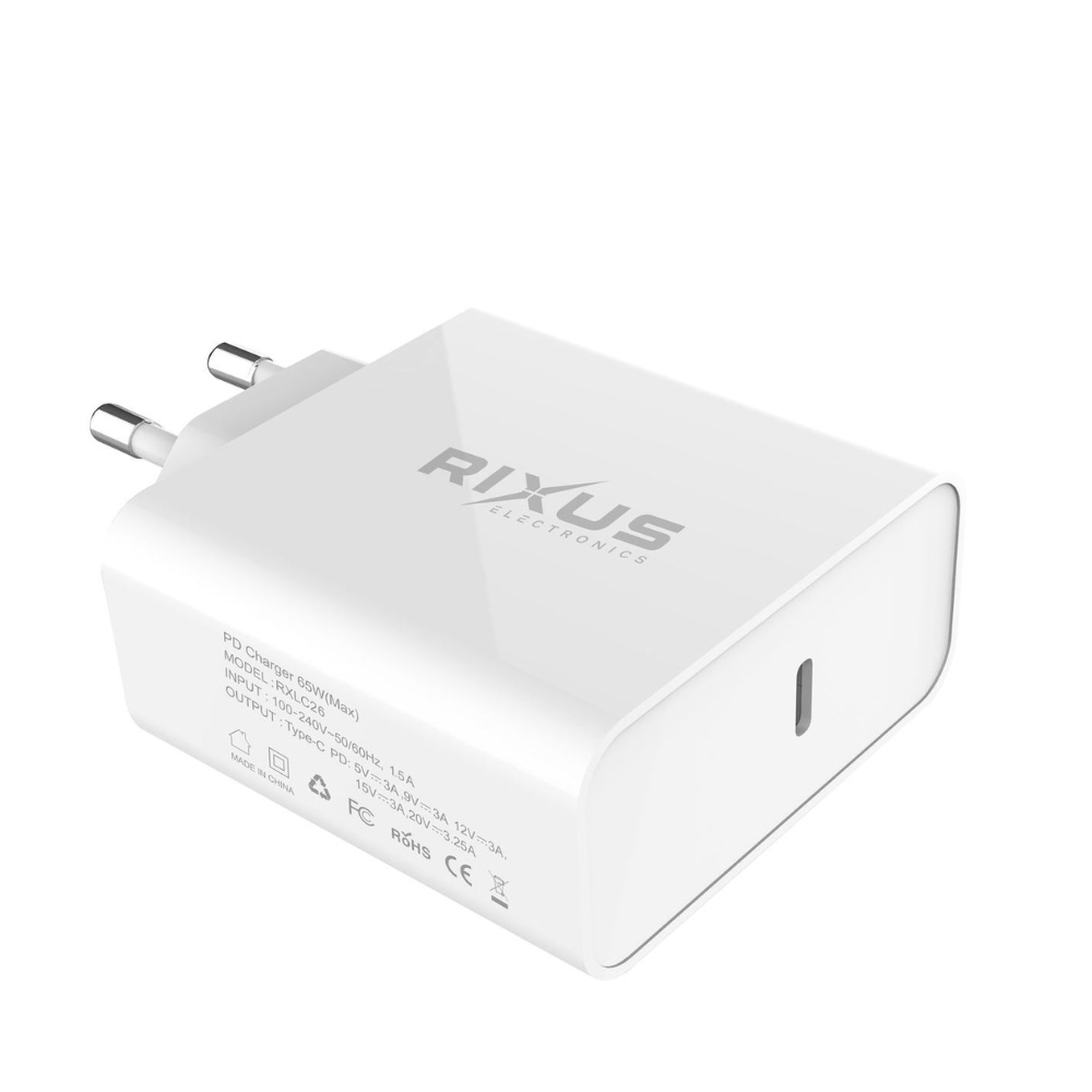 Rixus 65W Universel USB-C Oplader - reFix.dk