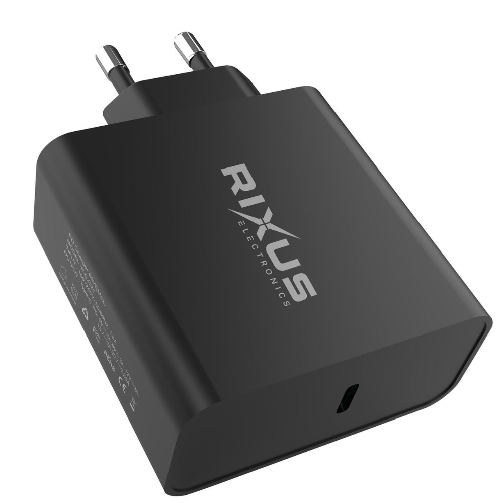 Rixus 65W Universel USB-C Oplader - sort - 1 - reFix.dk