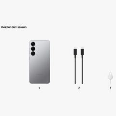 Samsung Galaxy S25 128GB - Silver Shadow Hvad der er i æsken | reFix.dk