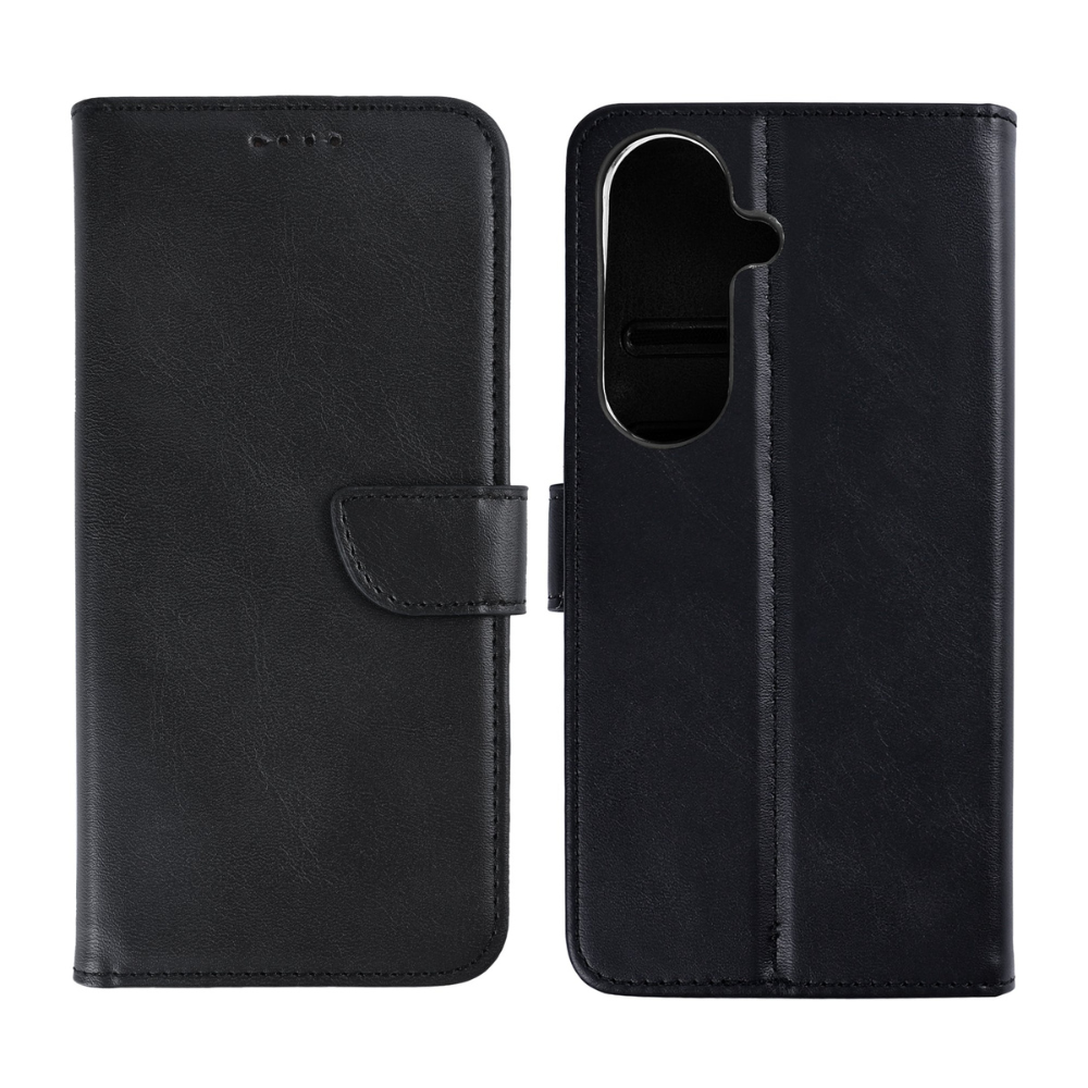 Samsung S26 læder flip cover - Sort - reFix.dk