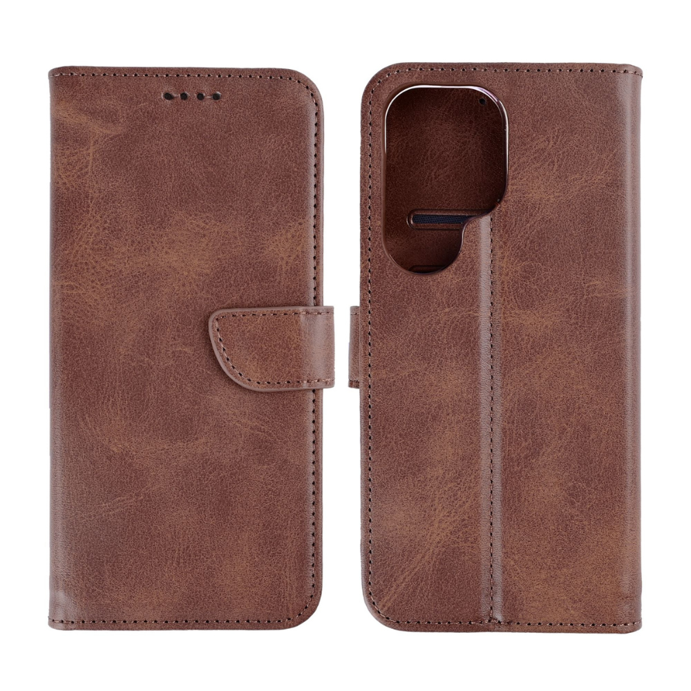 Samsung S26 Ultra læder flip cover - Brun - reFix.dk