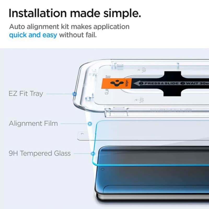 Spigen GLAS EZ. Fit skærmbeskyttelse til Samsung S24 - 5 - reFix.dk