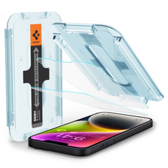 iPhone 17e / 16e / 14 / 13 Pro / 13 Skærmbeskyttelse – Spigen EZ Fit Glas.tR (2-Pack) | reFix.dk