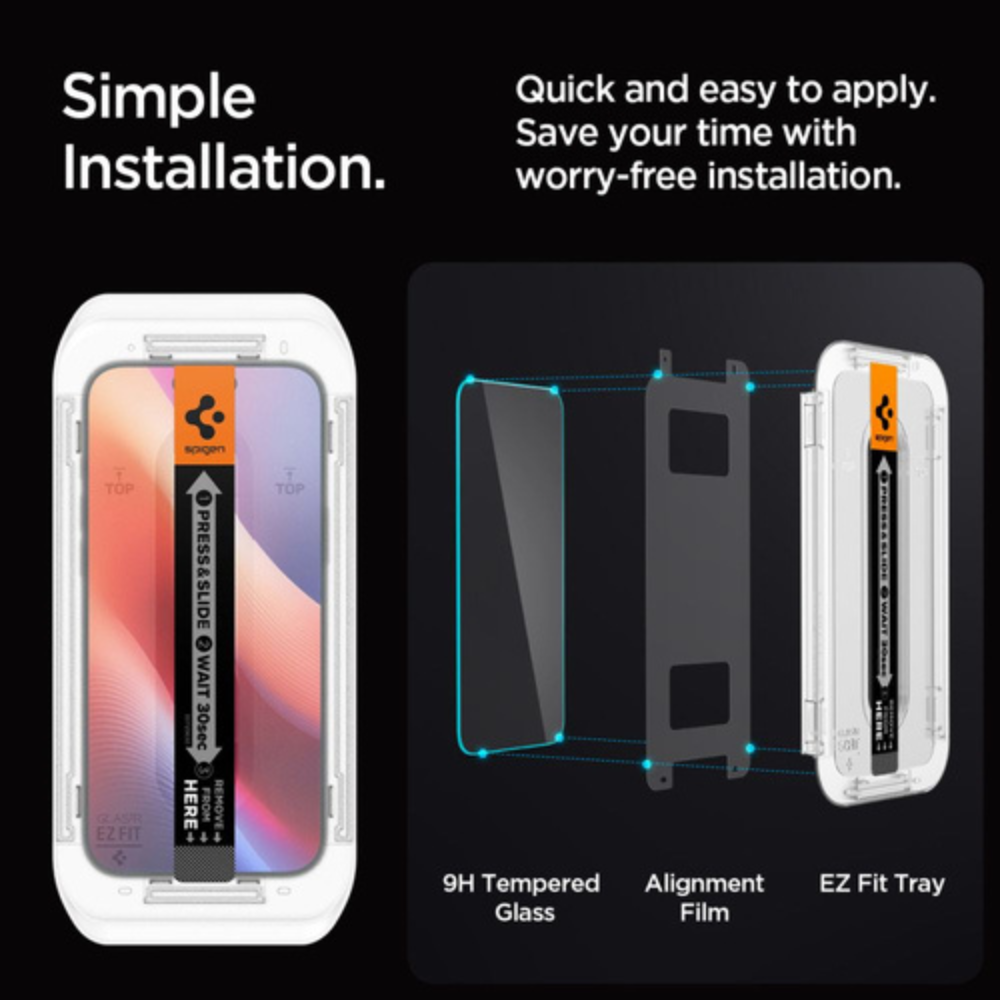 Spigen EZ Fit Glas.TR Skærmbeskyttelse til iPhone 17 - 3 - reFix.dk