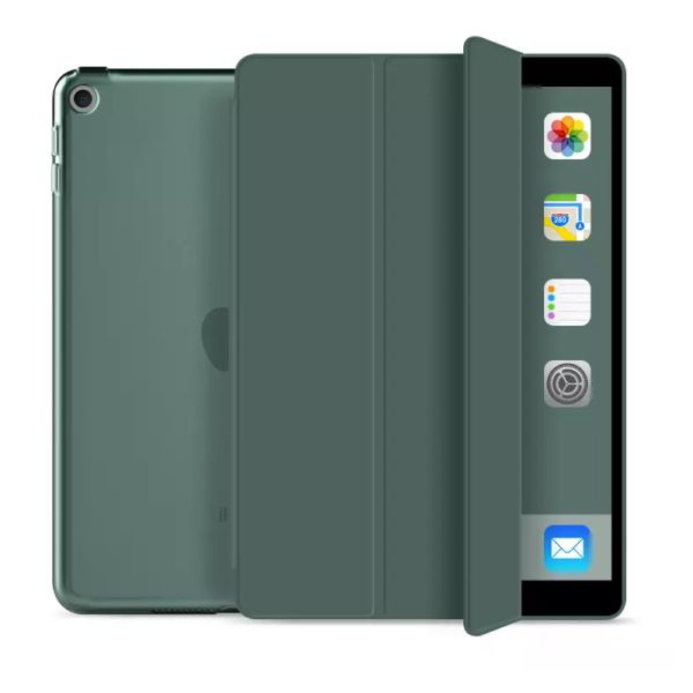 Tri-fold flip cover til iPad 10.2 - Mørk grøn - reFix.dk