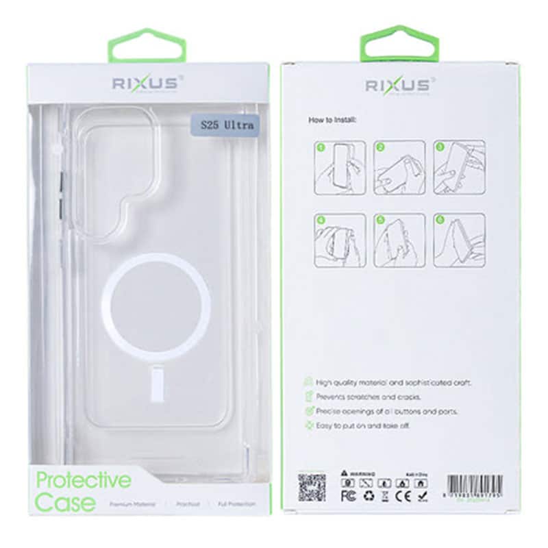 Akryl clear case med MagSafe til Samsung S25 Ultra - Pakkens indhold - reFix.dk