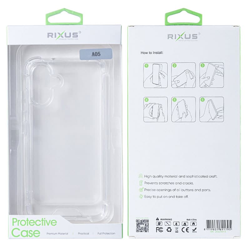 Akryl safety clear case til Samsung A05 - Pakkens indhold - reFix.dk