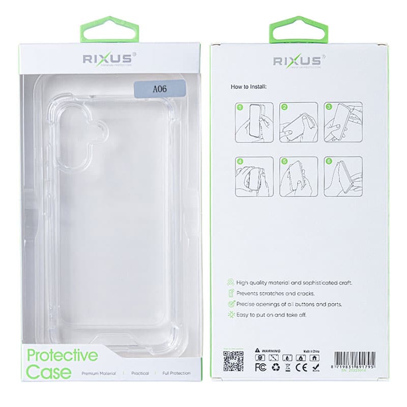 Akryl safety clear case til Samsung A06 - Pakkens indhold - reFix.dk