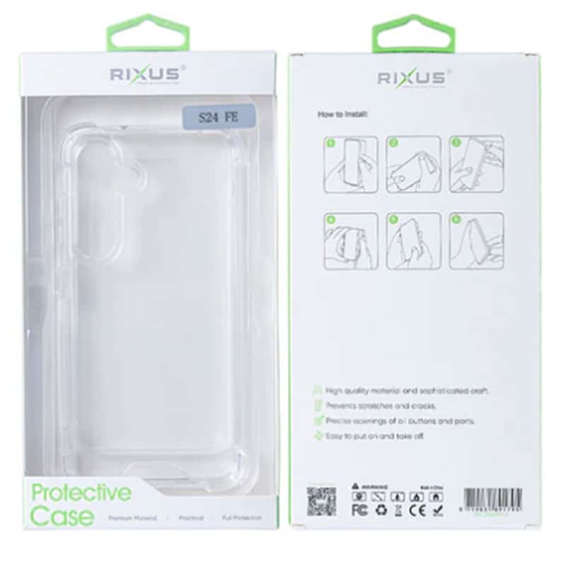 Akryl safety clear case til Samsung S24 FE - Pakkens indhold - reFix.dk