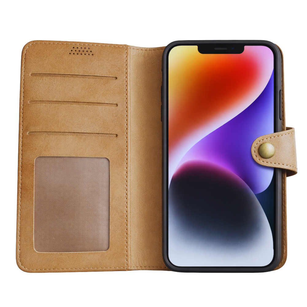 Alcantara flip cover til iPhone XS / X - Brun - 1 - reFix.dk
