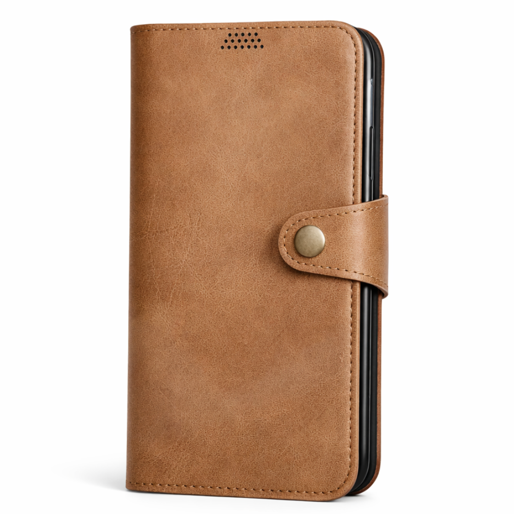 Alcantara flip cover til iPhone XS Max -Brun - reFix.dk