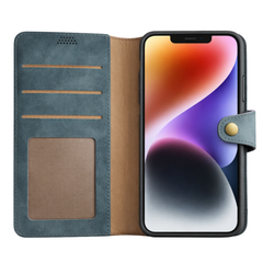 Alcantara flip cover til iPhone XS Max - turkis grøn - 1 - reFix.dk