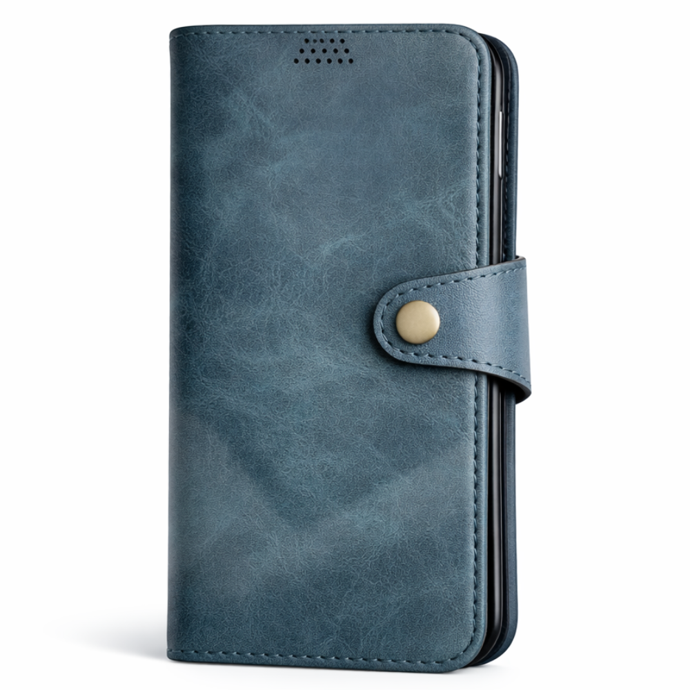 Alcantara flip cover til iPhone XS Max - Turkis grøn - reFix.dk