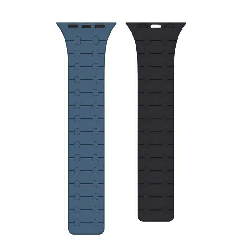 Apple Watch Magnetisk silikone rem til 42 / 44 / 45 / 49mm - Blå/Midtnat - reFix.dk