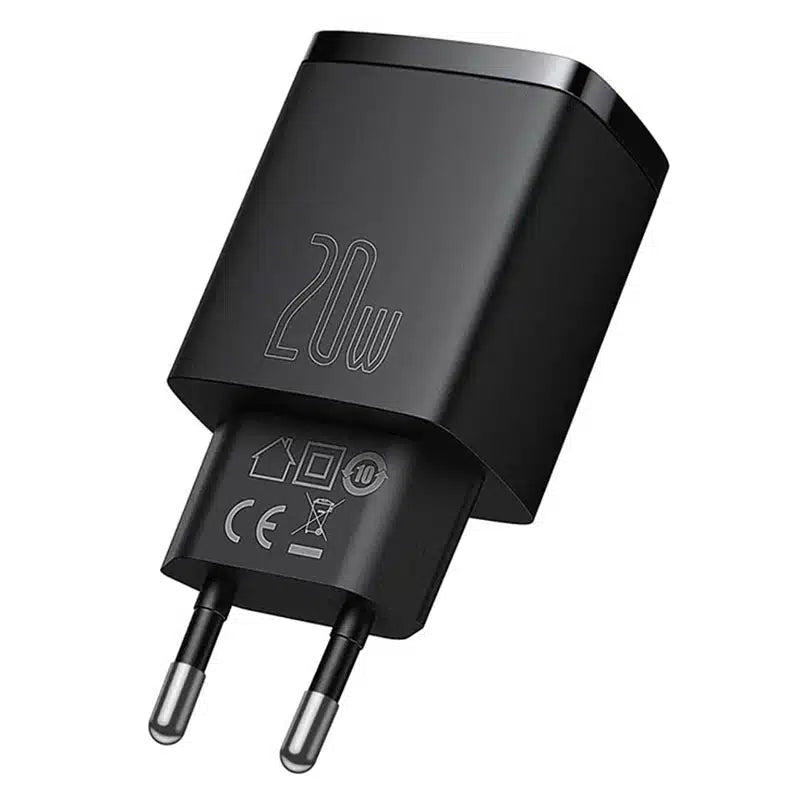 Baseus Compact hurtig oplader (20W) sort 1 - reFix.dk