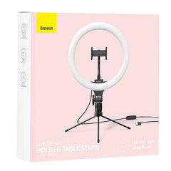 Baseus Live Stream / Selfie LED Ring Light m. Mobilholder & Tripod