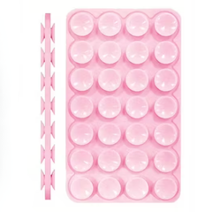 Dobbelt Silikone Sugekop Mobilholder - Pink - reFix.dk