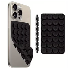 Dobbelt Silikone Sugekop Mobilholder - Sort 1 - reFix.dk