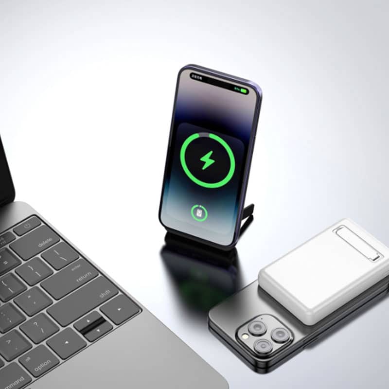 Dudao K14S+ 10000mAh powerbank med USB-C / USB-A / MagSafe med stativ - reFix.dk